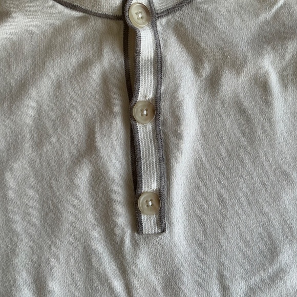 Banana Republic 1/4 button front ivory cotton sweater Large - Picture 11 of 11